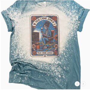 True Crime Junkie - Tarot Card Bleached Shirt